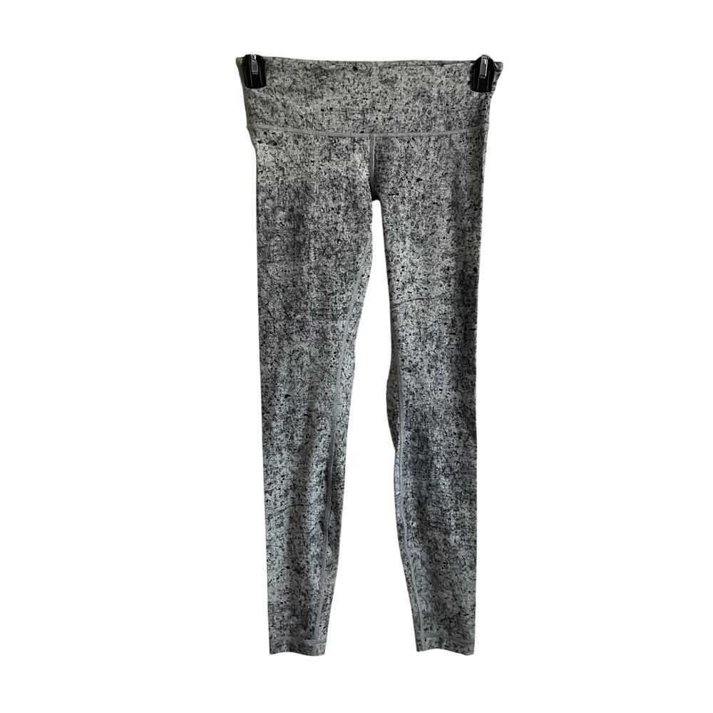 Lululemon Women’s Wunder Under Grey Printed Full Length Leggings - Size 6